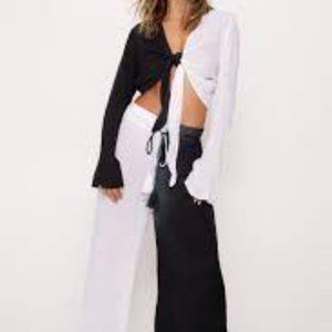 NWT!! Nasty Gal Crinkle Ombré Rope Tie Pants Size 8